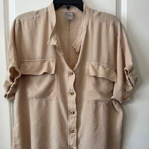 Chico's Tan Camp Shirt Size 3